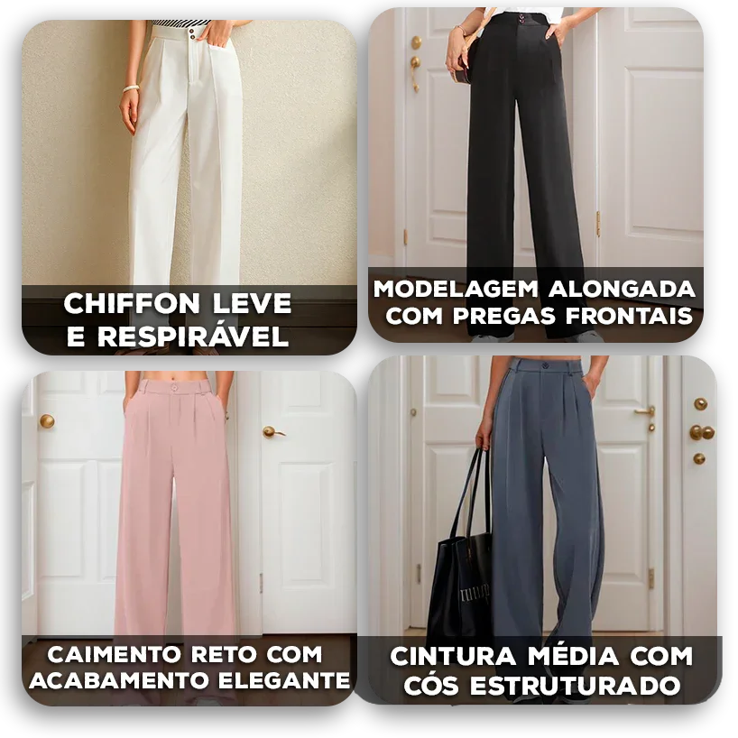 Calça Naomi™ em Viscose Premium com Toque de Modal / Porque Você Merece Conforto com Estilo Refinado!