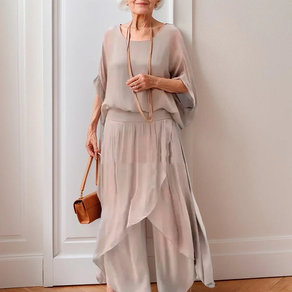 Conjunto Zafira™ em Viscose com Camadas Soltas e Cintura Confortável / Conforto Chic que Te Acompanha Onde For