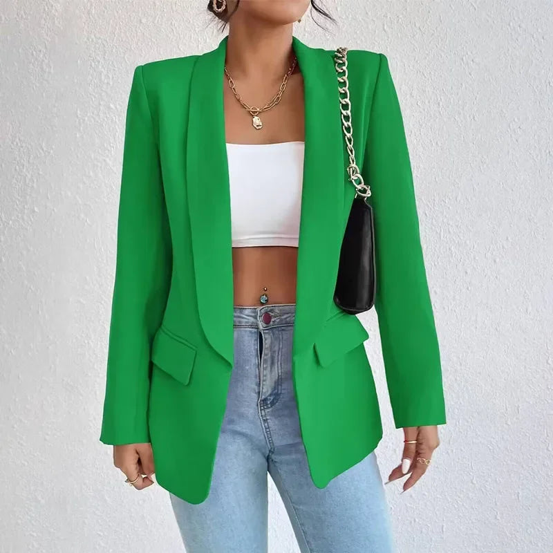 Blazer Amanda™ de Alfaiataria com Lapela Clássica / Do Casual ao Poder: A Peça que Eleva Qualquer Produção!