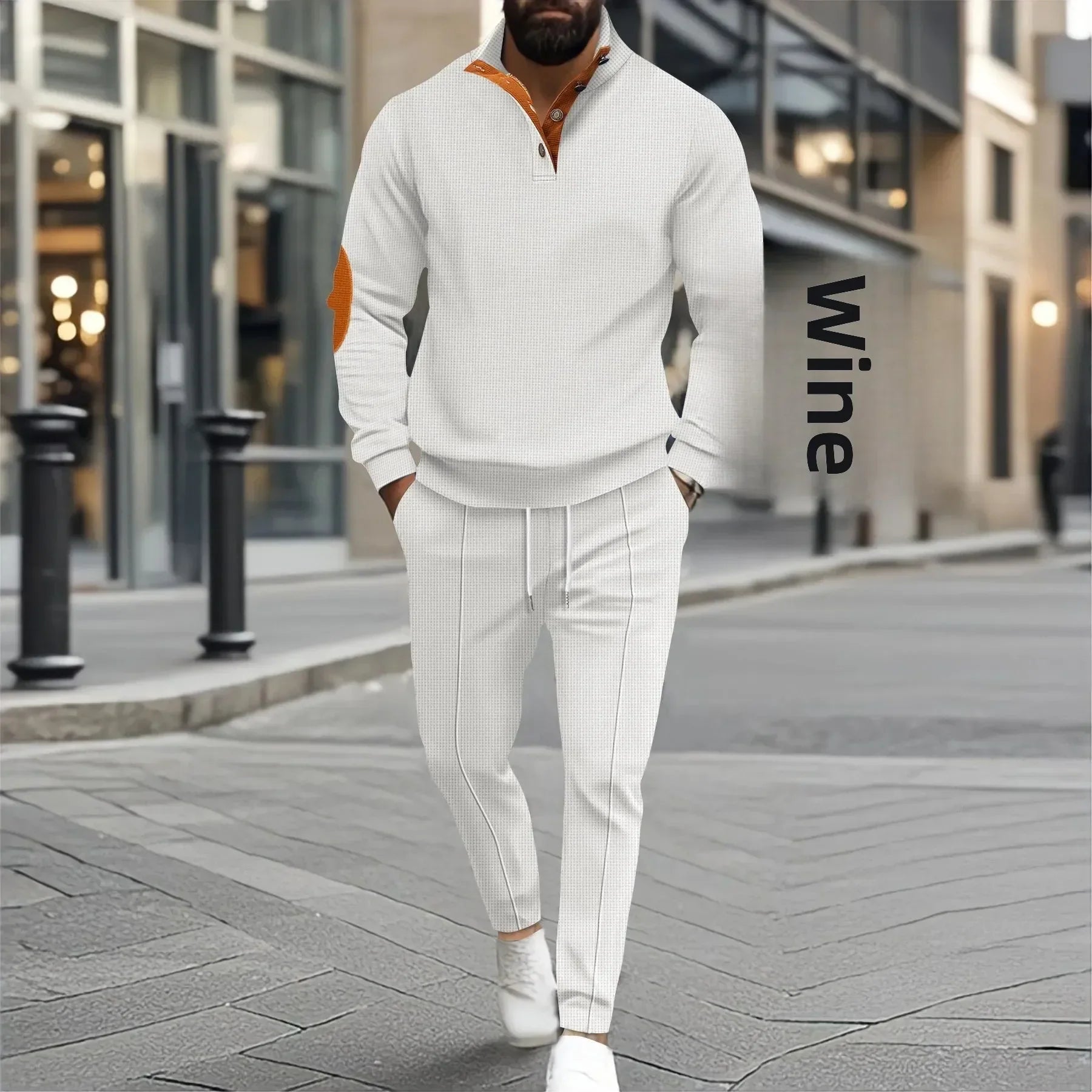 Conjunto OldTown™ com Pegada Retrô e Malha Texturizada / Elegância Clássica Para Homens que Sabem Se Vestir com Classe!