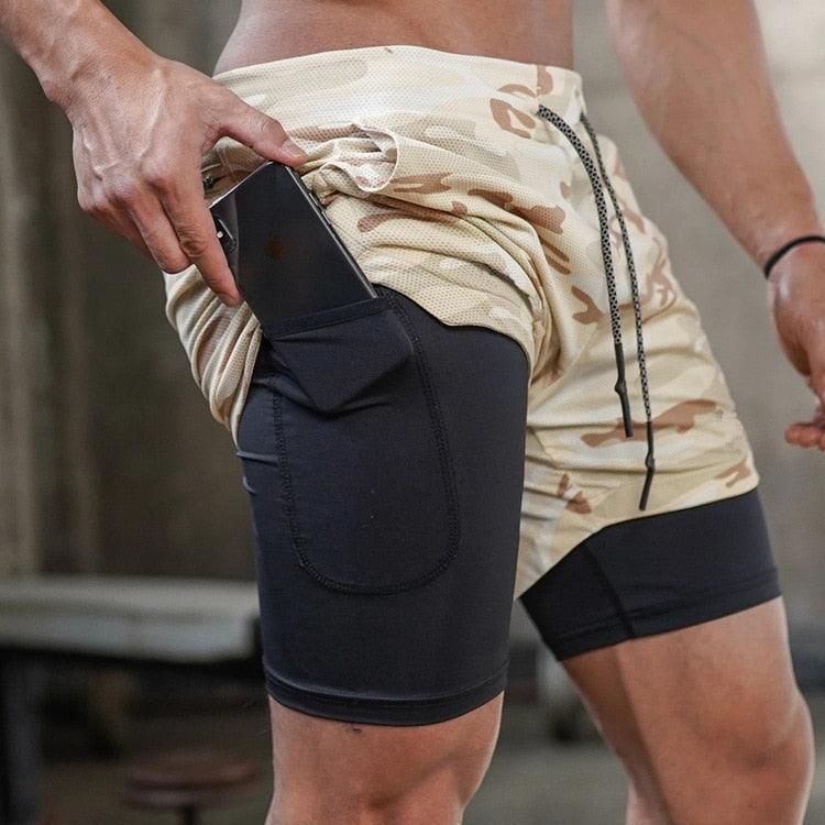 Shorts Masculino 2 em 1 com Suporte Para celular - ProSport / Estilo e Funcionalidade em um Só Produto!