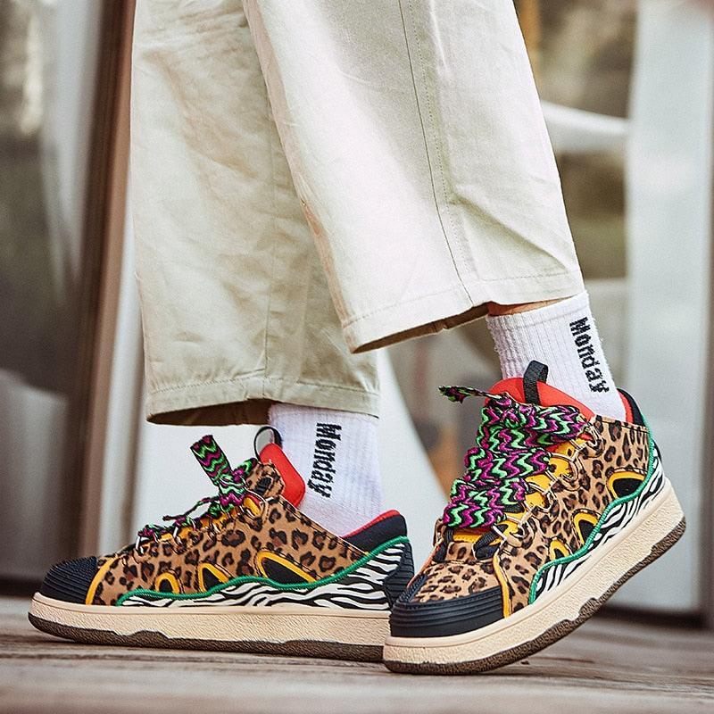 Tênis Unissex de Grife - Leopard Print / Domine as Ruas com Estilo Selvagem!