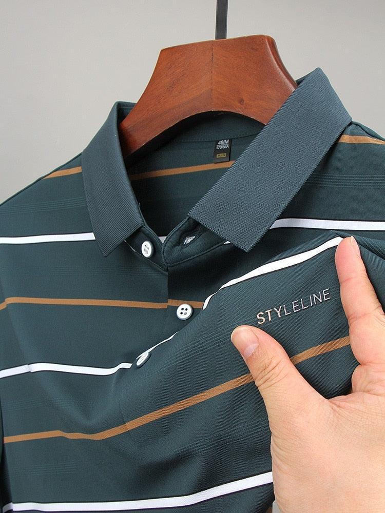 Camiseta Polo em Seda Gelo Respirável - StyleLine / Elegância e Frescor se Unem na Nossa nova Camiseta Polo!!!