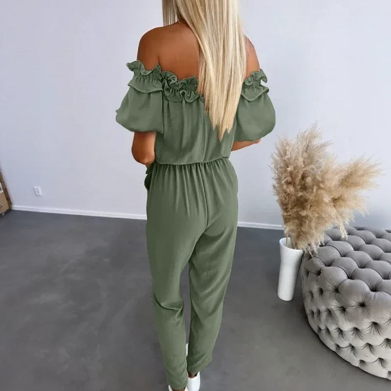 Macacão Dolce Vita™ com Mangas Bufantes e Decote Ombro a Ombro / O Frescor e Romance do Sul da França!