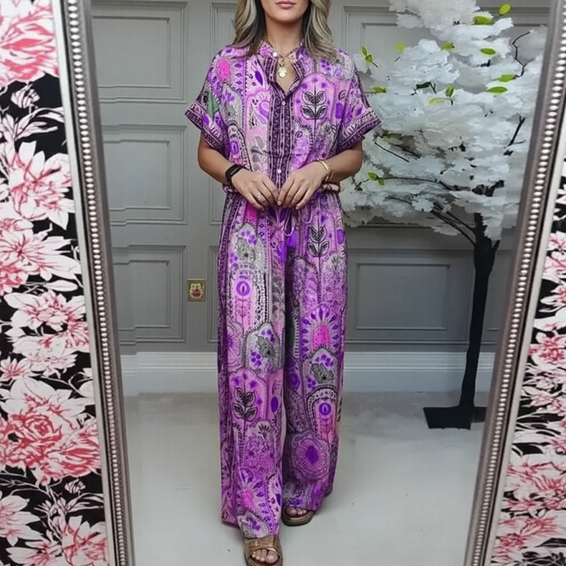 Conjunto Celestine™ em Viscose Leve com Estampa Boho Chic e Modelagem Ampla / A Arte da Leveza em Forma de Look!