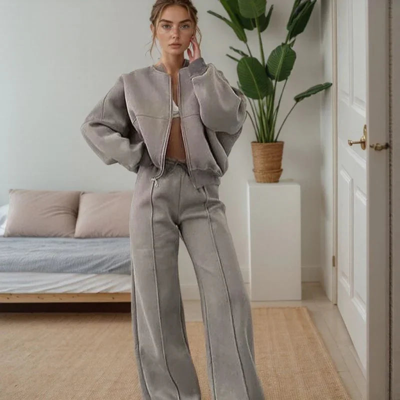 Conjunto Élan™ em Moletom Soft com Design Minimalista / Elegância Moderna e Conforto Premium Para Todas as Horas!