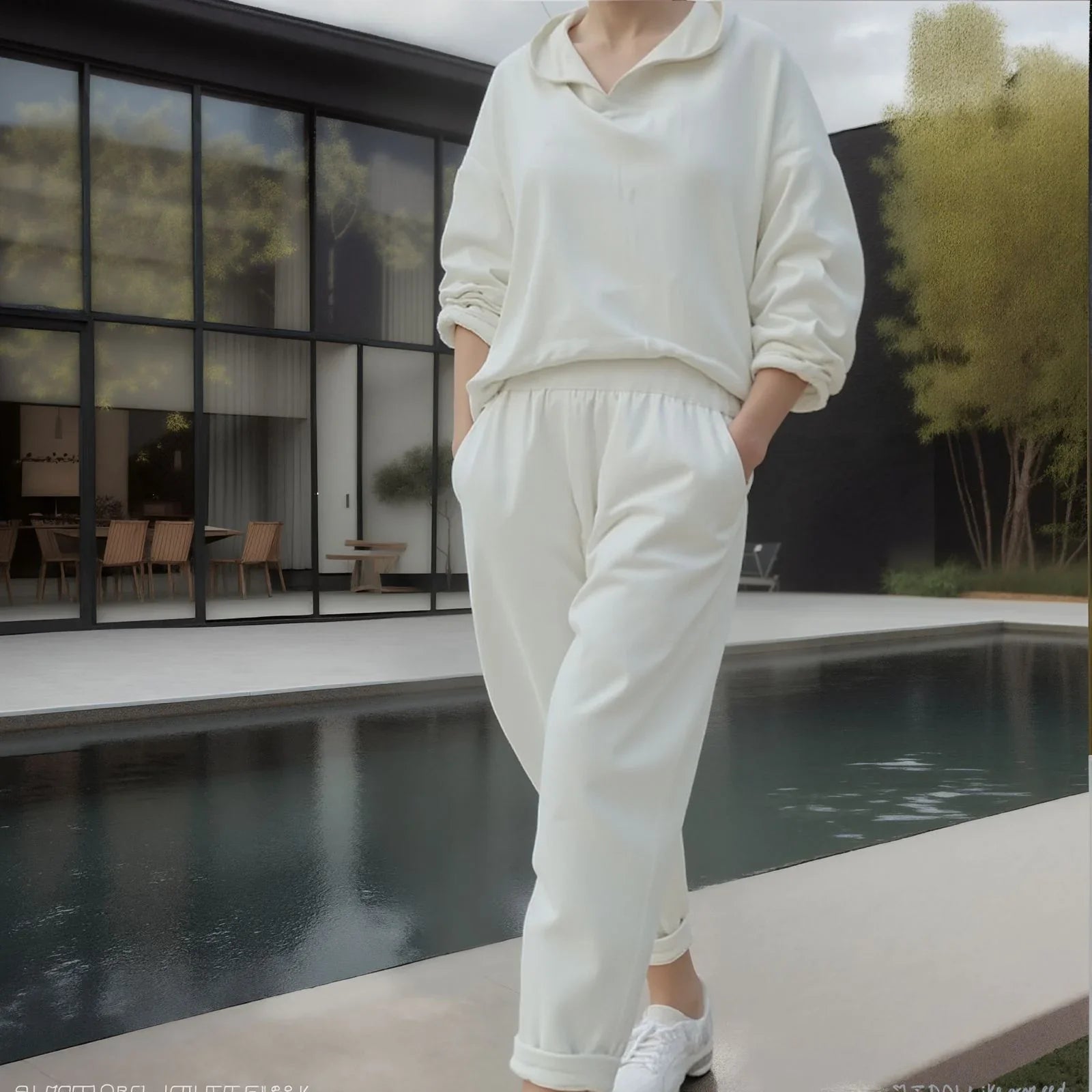 Conjunto Julieta™ em Moletinho Soft com Capuz Casual e Estilo Despojado / Conforto Sofisticado para Mulheres que Vivem com Leveza e Estilo!