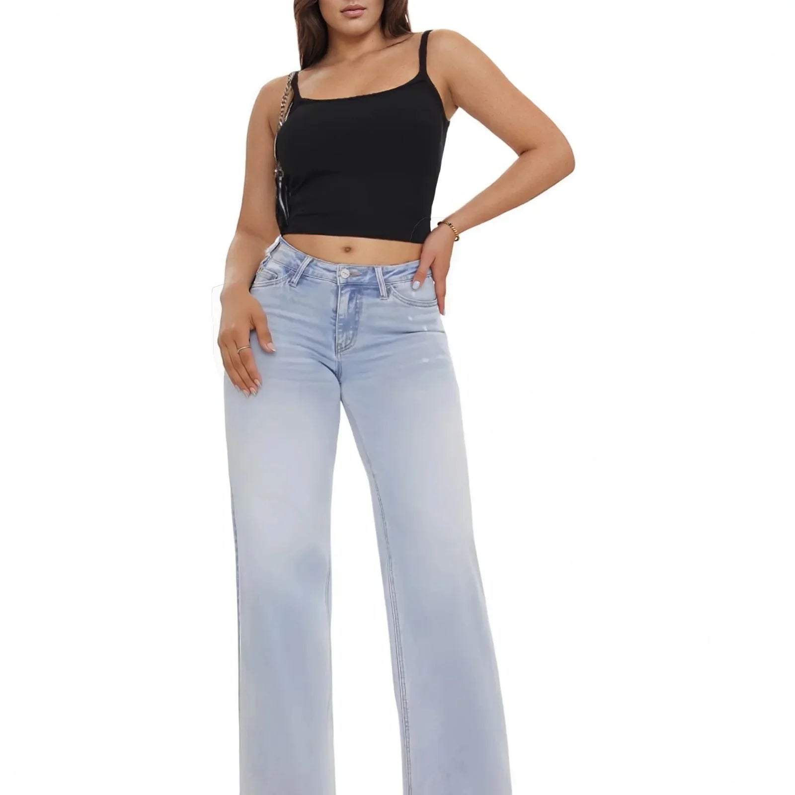 Calça Jeans Marcela™ com Elastano Confort e Corte Baggy Moderno / Conforto Real para Corpos de Mulheres Reais!