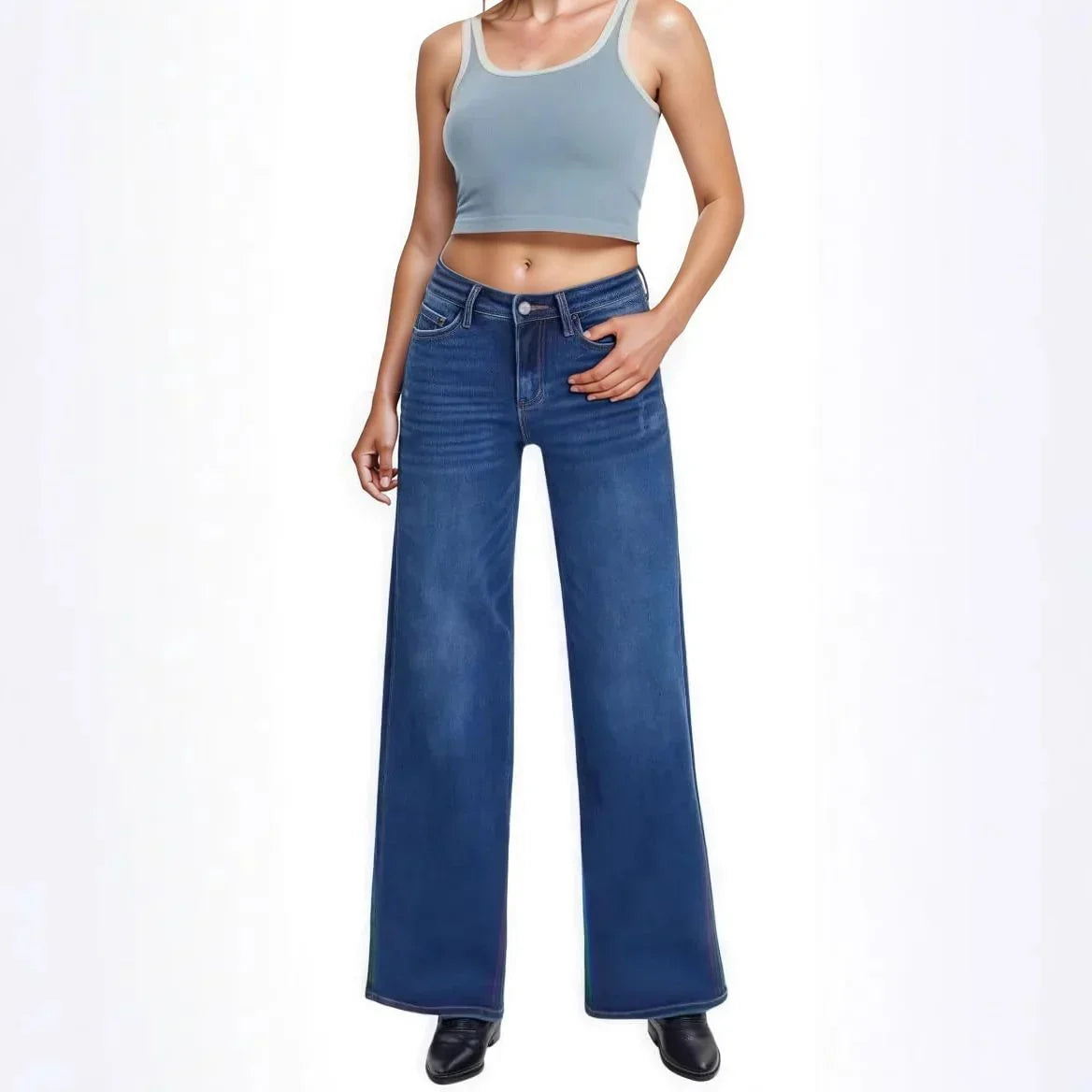 Calça Jeans Marcela™ com Elastano Confort e Corte Baggy Moderno / Conforto Real para Corpos de Mulheres Reais!