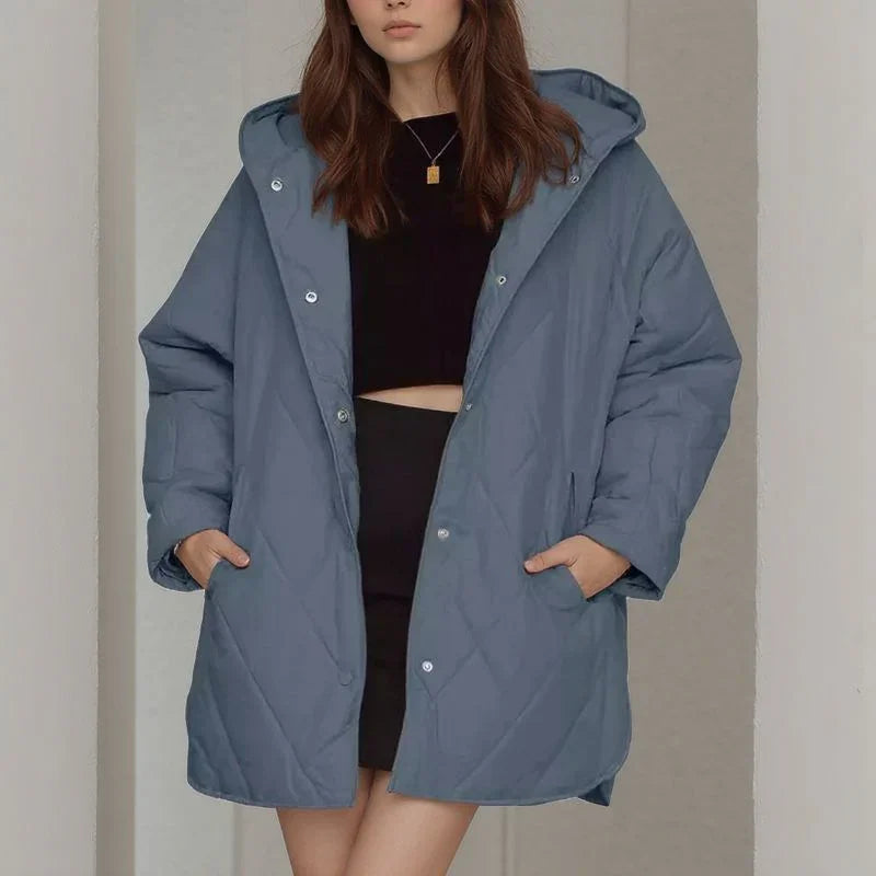Casaco Mirella™ Estilo Parka com Matelassê Aconchegante / Aconchego Feminino com Estilo Contemporâneo para Enfrentar o Inverno com Classe!