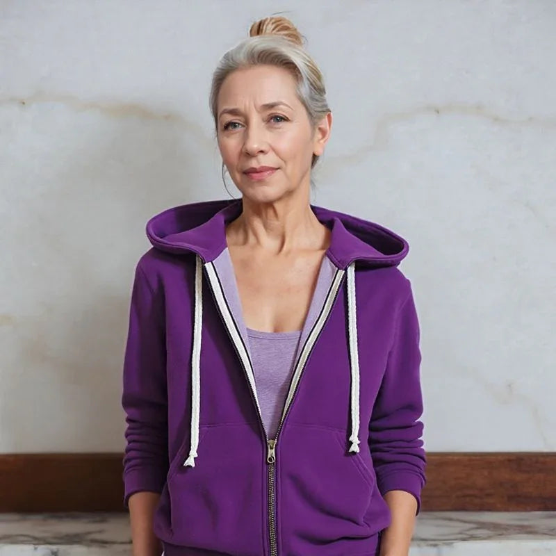 Casaco Longo Lunna™ em Moletom com Capuz Aconchegante/ Estilo Casual Chique para Todos os Momentos.