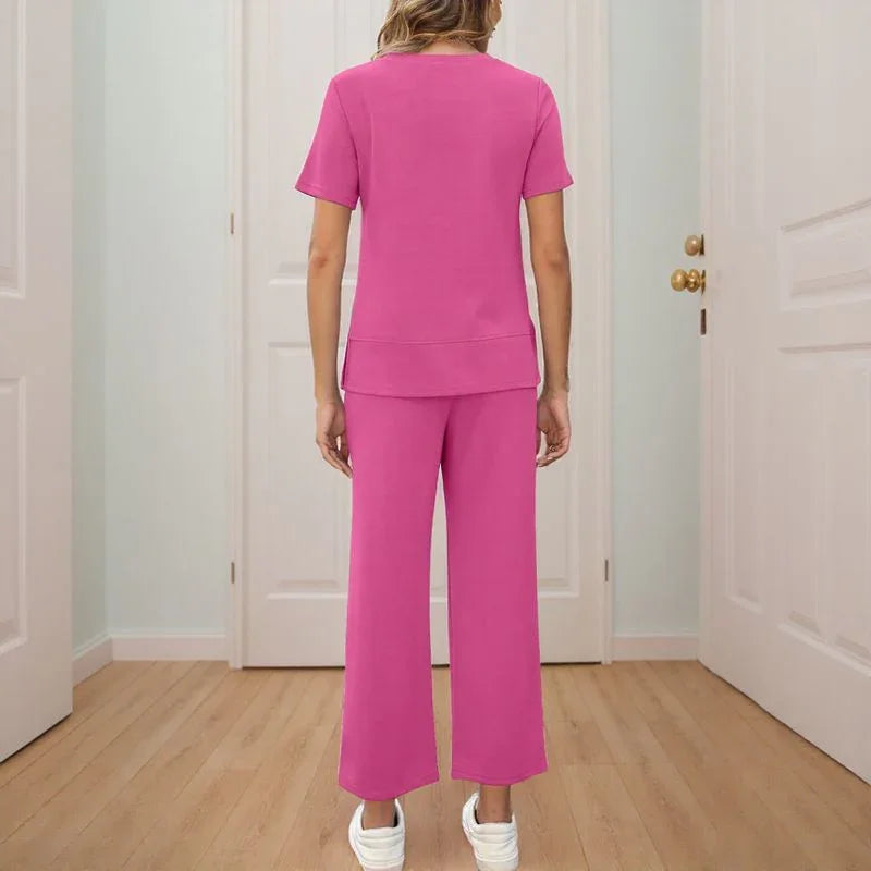 Conjunto Lounge Capri™ em Malha Premium com Calça Pantalona e Blusa Soltinha / O Companheiro Perfeito para Viagens, Passeios e Dias de Conforto Chic!