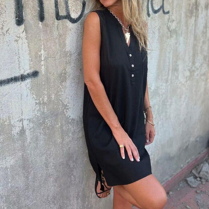 Vestido Mallorca™ em Linho de Algodão com Caimento Confortável / O Minimalismo em Forma de Estilo para Todas as Horas