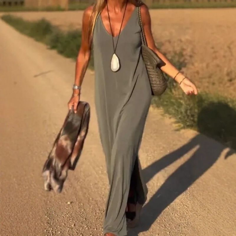 Vestido Terra Nostra™ com Alças Confortáveis e Malha Leve / Conforto, Frescor e Feminilidade sem Esforço!