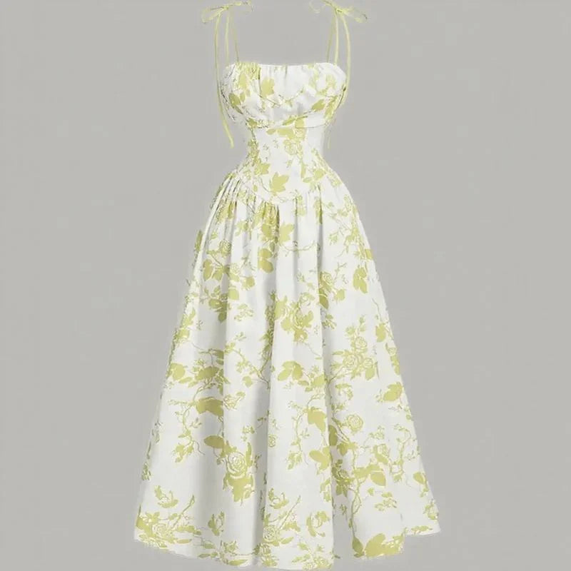 Vestido Violetta™ com Estampa Floral e Saia Ampla Confortável / Sofisticação Atemporal e Liberdade para Mulheres de Reais!