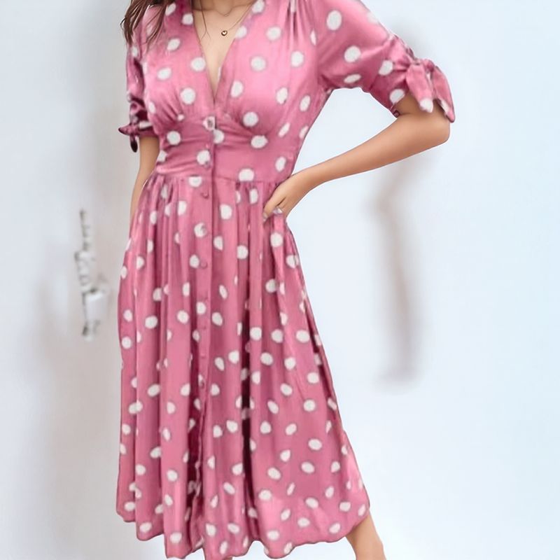 Vestido Charlotte Poá™ em Popelina com Mangas Laço e Caimento Fluido / Um Toque de Charme Vintage e Moderno!