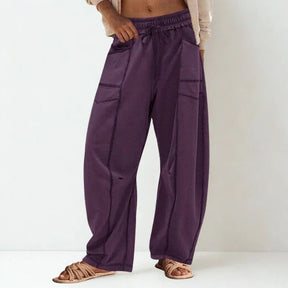 Calça Baggy Anastácia™ em Algodão Misto Super Leve com Cintura Elástica / O Conforto Chic que a Mulher Real Merece!