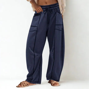 Calça Baggy Anastácia™ em Algodão Misto Super Leve com Cintura Elástica / O Conforto Chic que a Mulher Real Merece!