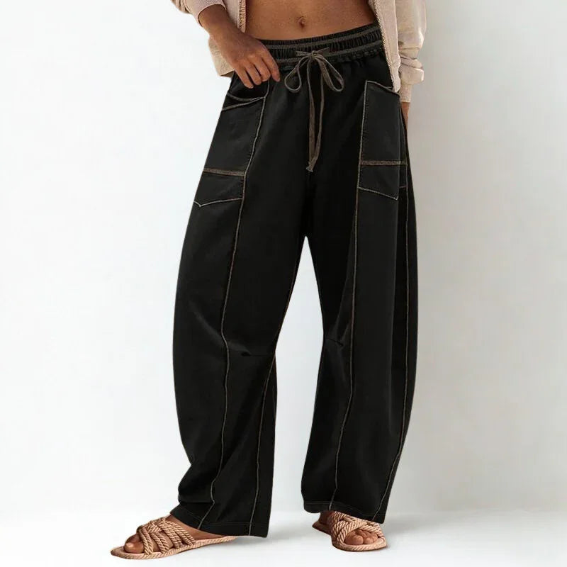 Calça Baggy Anastácia™ em Algodão Misto Super Leve com Cintura Elástica / O Conforto Chic que a Mulher Real Merece!