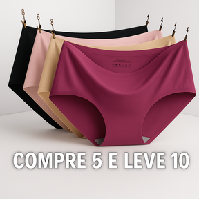[COMPRE 5, LEVE 10] Kit de Calcinhas Seraphine™ Design Sem Costura om Forro Antibacteriano e Toque Gelado!