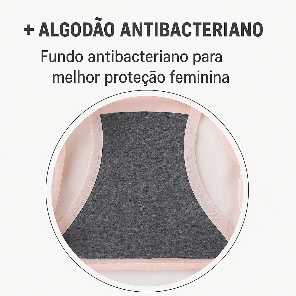 [COMPRE 5, LEVE 10] Kit de Calcinhas Seraphine™ Design Sem Costura om Forro Antibacteriano e Toque Gelado!