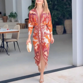 Vestido Amarantha™ em Popelina Suave com Design Marcante / Elegância Autêntica para Brilhar com Naturalidade!