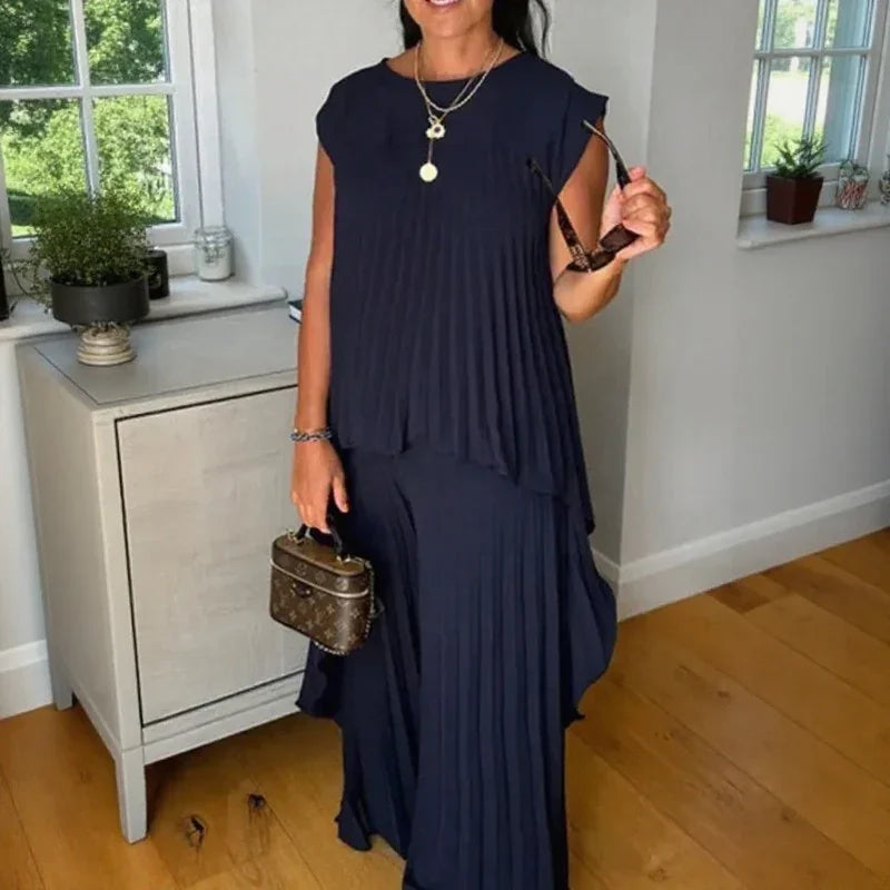 Conjunto Soraya™ em Viscose com Algodão e Design Assimétrico / Seu Novo Favorito para Impressionar com Conforto