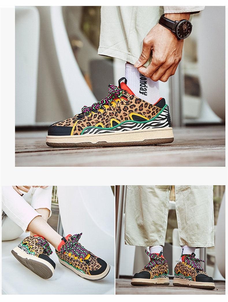 Tênis Unissex de Grife - Leopard Print / Domine as Ruas com Estilo Selvagem!