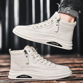 Tênis Masculino em Couro P.U - Fashion White /A escolha certa para quem quer se destacar!