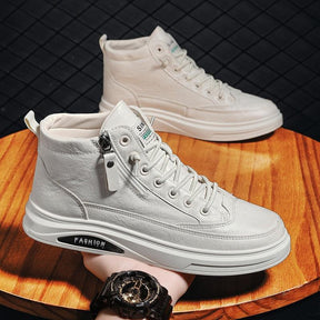 Tênis Masculino em Couro P.U - Fashion White /A escolha certa para quem quer se destacar!