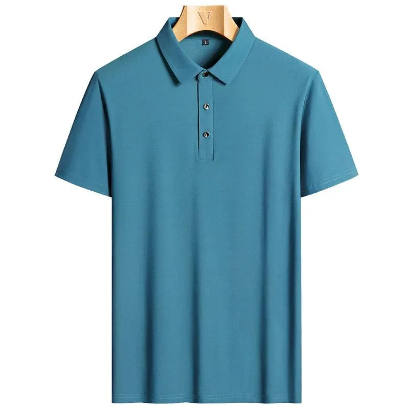 Camisa Polo de Alto Padrão Prestige™ em Seda Gelo / As Inigualáveis em Luxo, Conforto e Frescor!
