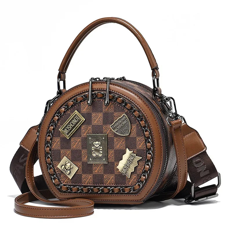 Bolsa Celine™ com Formato Redondo e Emblemas de Luxo / Praticidade e Elegância para Mulheres Autênticas