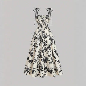 Vestido Violetta™ com Estampa Floral e Saia Ampla Confortável / Sofisticação Atemporal e Liberdade para Mulheres de Reais!