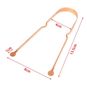 (Promoção: Compre 1, Leve 4) Raspador de Língua em Cobre Antibacteriano / Hálito Fresco e Higiene Oral Profunda em Segundos!