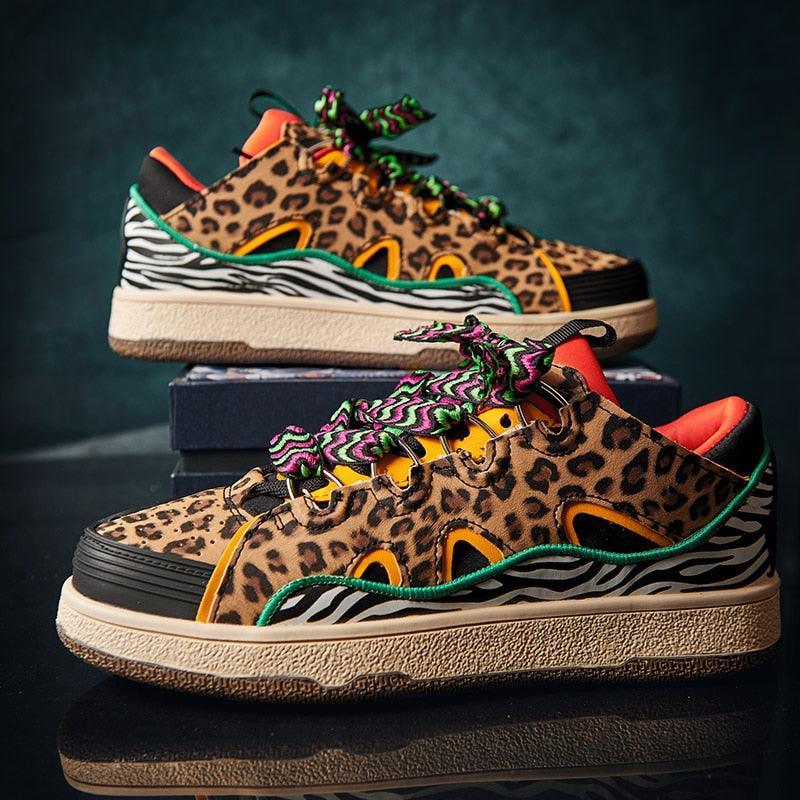 Tênis Unissex de Grife - Leopard Print / Domine as Ruas com Estilo Selvagem!
