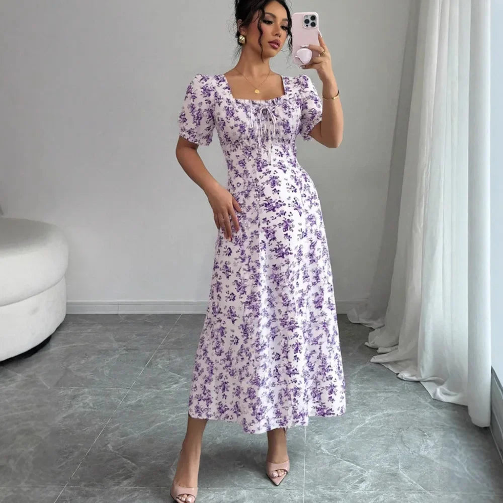 Vestido Camponesa Europeia™ em Algodão com Corte Evasê / Um Toque de Encanto para Iluminar Seus Dias e Noites!