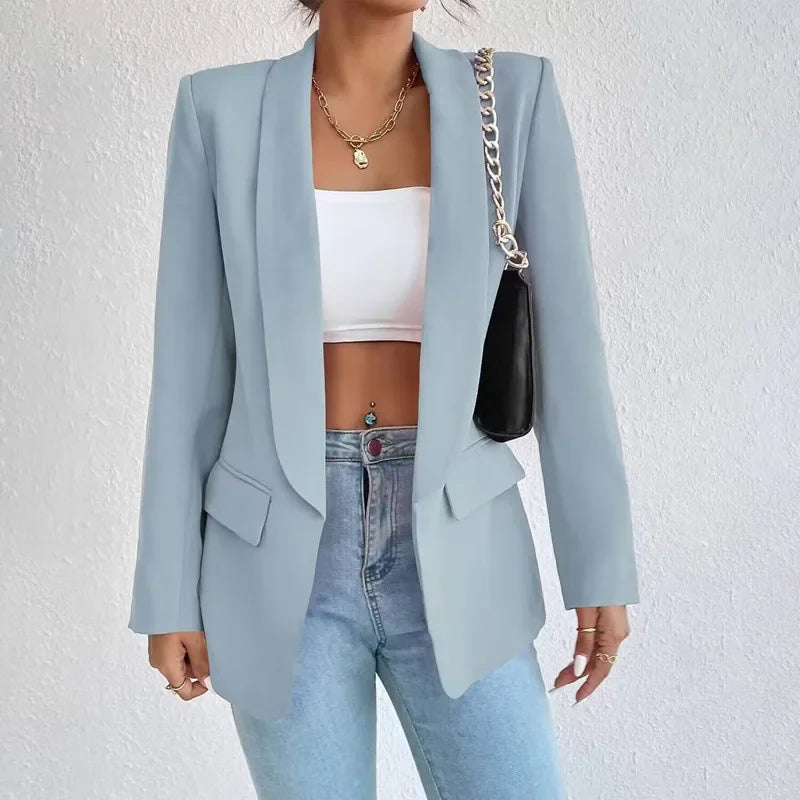 Blazer Amanda™ de Alfaiataria com Lapela Clássica / Do Casual ao Poder: A Peça que Eleva Qualquer Produção!