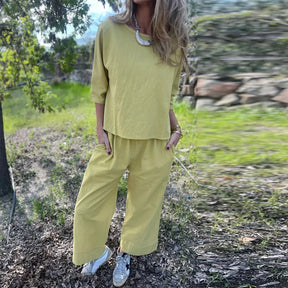 Conjunto Alma™ em Linho de Algodão com Design Minimalista / Para Mulheres que Não Abrem Mão do Conforto e Elegância!