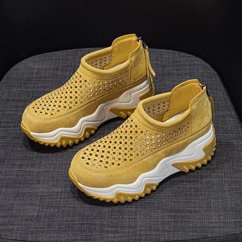 Tênis Plataforma PureWave™ em Camurça Respirável com Solado Tratorado / Um Visual Moderno para Te Levar Mais Longe!