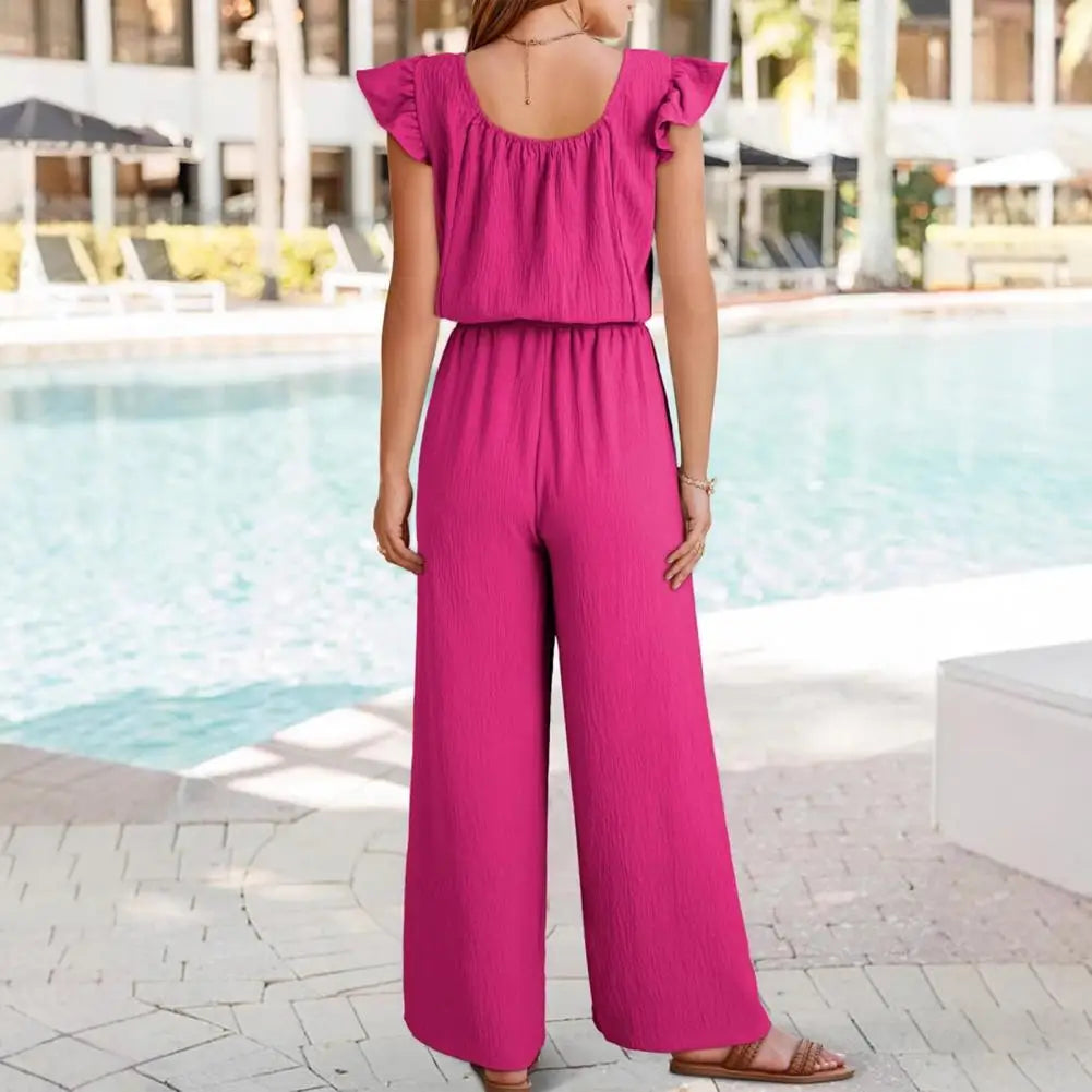 Macacão Donna Lisse™ Em Viscose com Babados Delicados / Um Toque de Charme para Qualquer Ocasião!