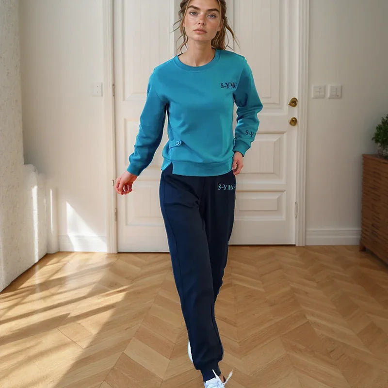 Conjunto Samira™ em Moletom com Estilo Casual e Bordado Delicado / Delicadeza e Estilo para Rotinas com Personalidade