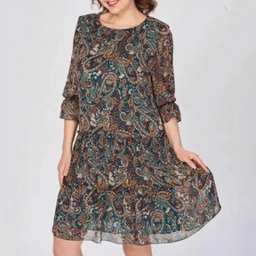 Vestido Luana Poème™ em Chiffon Premium com Mangas Bufantes / Um Clássico Boho para Corações Livres!