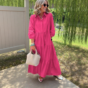 Vestido Margot™ em Algodão Premium com Saia em Camadas / Minimalismo Romântico que Nunca Sai de Moda!