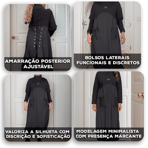 Vestido Mocha Breeze™ em Nylon com Amarração nas Costas  / O Novo Clássico da Estética Urbana!