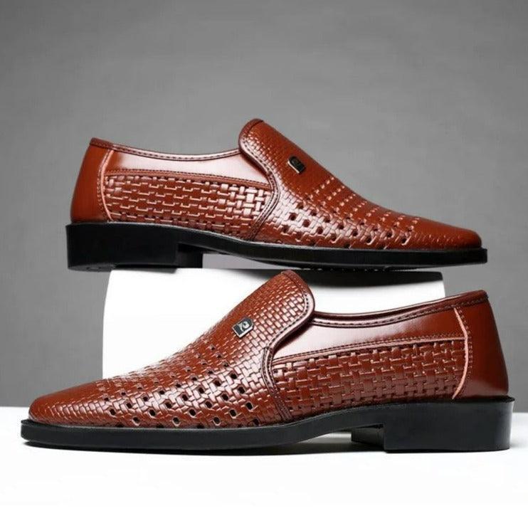 Sapato OldMoney™ em Couro Texturizado Estilo Pele de Cobra / Feito para homens que não temem o sucesso!