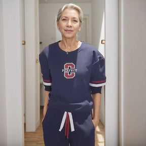 Conjunto EasyWear™ em Moletinho de Algodão com Faixas Contrastantes / Um Look Casual com Inspiração Urbana!