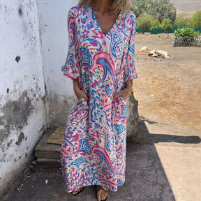 Vestido CapriArte™ em Malha de Viscose com Visual Artístico / Viva Seus Dias com Cor e Liberdade!