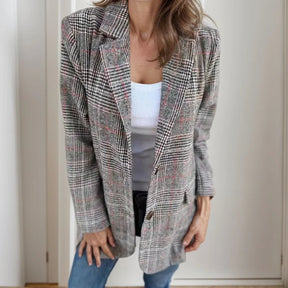 Blazer Madrid™ em Xadrez Clássico com Lapela Estruturada / Um Ícone de Estilo, Versatilidade e Elegância!