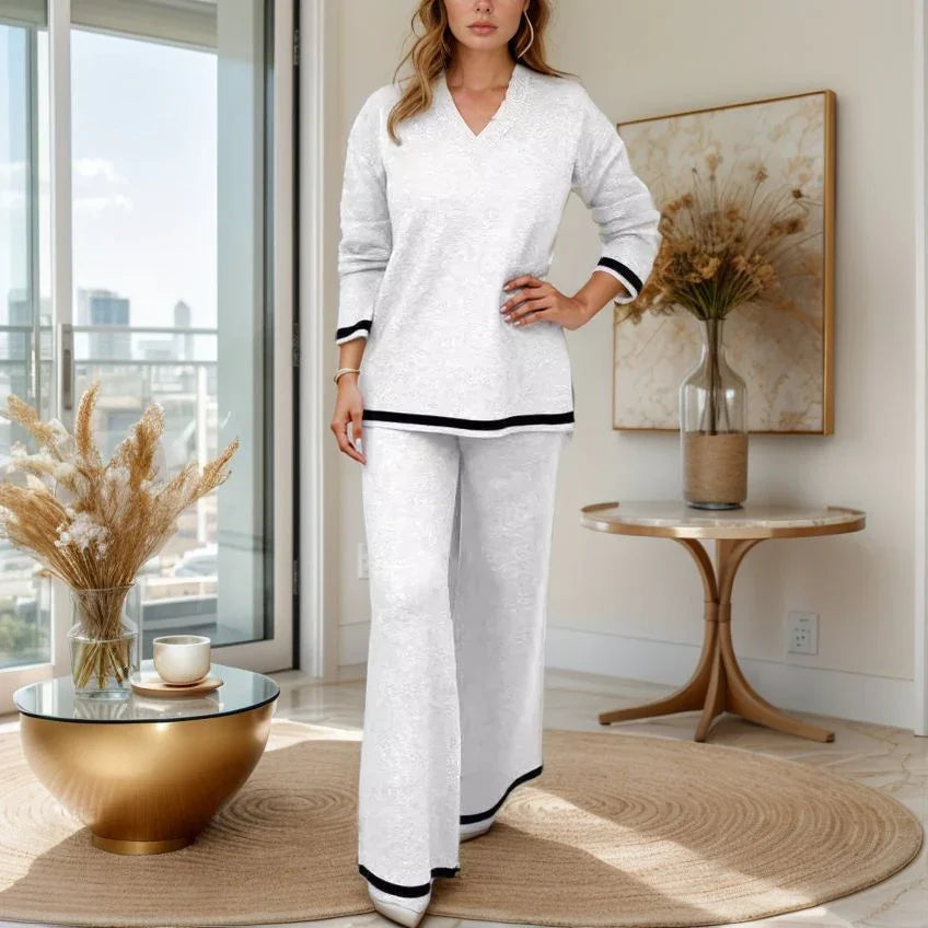 Conjunto Boston™ em Malha de Moletinho Soft com Detalhes Contrastantes / Conforto e Estilo que Se Encontram no Look Perfeito!