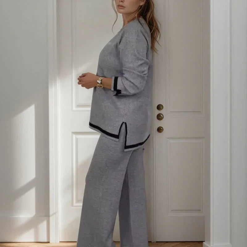 Conjunto Boston™ em Malha de Moletinho Soft com Detalhes Contrastantes / Conforto e Estilo que Se Encontram no Look Perfeito!